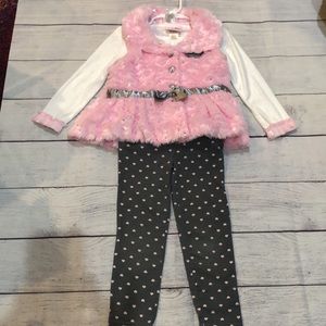 3 piece pink vest set
